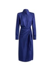 SILK JACQUARD WRAP DRESS - OCEAN - Scanlan Theodore at Scanlan Theodore