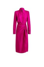 SILK JACQUARD WRAP DRESS - PINK - Scanlan Theodore at Scanlan Theodore