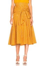 SILVIA TCHERASSI Fucsia Skirt in Apricot Stripes   FWRD at Forward