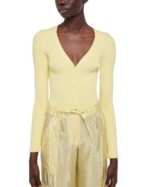 SIMKHAI Ailany Shrunken Cotton V Neck Cardigan Sweater Bloomingdales at Bloomingdales