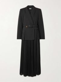 SIMKHAI Alexandra belted pleated crepe midi dress NET-A-PORTER at Net a Porter