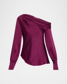 SIMKHAI Alice Draped One-Shoulder Top at Neiman Marcus