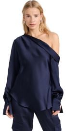 SIMKHAI Alice One Shoulder Top Midnight XS at Shopbop