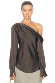 SIMKHAI Alice One Shoulder Top in Chocolate FWRD at FWRD