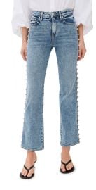 SIMKHAI Amelia High Rise Pearl Embellished Denim Jeans Juno 26 at Shopbop