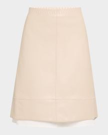 SIMKHAI Aubria Layered Faux Leather Skirt at Neiman Marcus