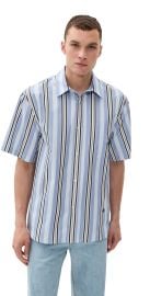 SIMKHAI Deacon Oversized Shirt Blue Multi Stripe L at Shopbop