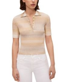 SIMKHAI Devina Short Sleeve Polo Shirt Bloomingdales at Bloomingdales