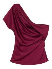 SIMKHAI Draped one-shoulder Blouse Red at Farfetch