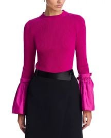 SIMKHAI Flared Cuff Long Sleeve Top Bloomingdales at Bloomingdales