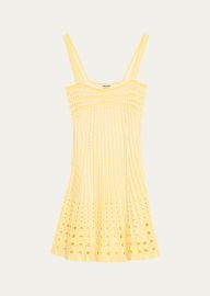 SIMKHAI Franklin Crochet Fit Flare Mini Dress - at Bergdorf Goodman