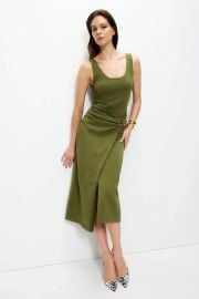 SIMKHAI Genne Draped Midi Dress at Rent the Runway