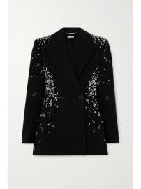 SIMKHAI Getty double-breasted embellished crepe blazer NET-A-PORTER at Net a Porter