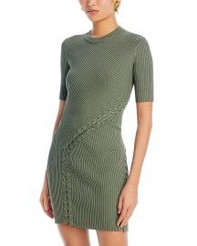 SIMKHAI Gilly Lace Up Ribbed Mini Dress Bloomingdales at Bloomingdales