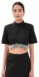 SIMKHAI Jalen Cropped Top Black 14 at Shopbop
