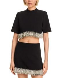 SIMKHAI Jalen Fringe Hem Cropped Top Bloomingdale39s at Bloomingdales
