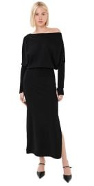SIMKHAI Janese Off Shoulder Midi Dress Black XL at Shopbop