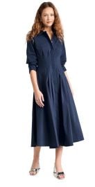 SIMKHAI Jazz Pintuck Midi Dress Midnight XL at Shopbop