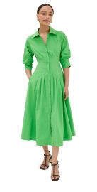 SIMKHAI Jazz Pintuck Midi Dress Parakeet S at Shopbop