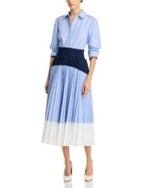 SIMKHAI Jenella Color Blocked Pleated Dress Bloomingdales at Bloomingdales