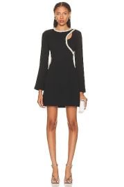 SIMKHAI Katherine Diamante Cutout Mini Dress in Black FWRD at Forward