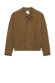 SIMKHAI Keith Blouson Shirt Jacket in Olive FWRD at FWRD