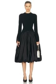 SIMKHAI Kenlie Mock Neck Midi Dress in Black FWRD at FWRD