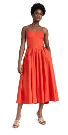 SIMKHAI Kittiya Midi Dress Flame 8 at Shopbop