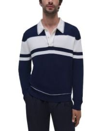 SIMKHAI Louis Regular Fit Striped Wool Polo Sweater Bloomingdales at Bloomingdales