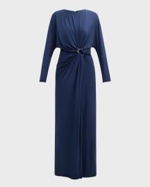 SIMKHAI Maisie Draped Blouson Column Gown at Neiman Marcus