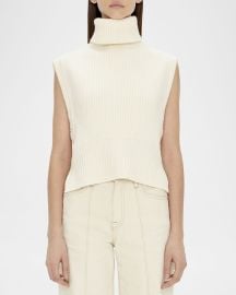 SIMKHAI Maple Wool amp Cashmere Sleeveless Turtleneck Top at Neiman Marcus