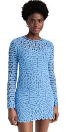 SIMKHAI Mccall Cage Crochet Embroidery Mini Dress Pacific 6 at Shopbop