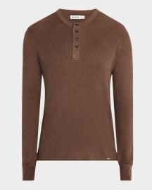 SIMKHAI Menx27s Hezekiah Classic Henley Shirt at Neiman Marcus