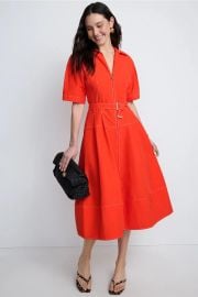 SIMKHAI Meredith Cotton Midi Dress at Rent the Runway