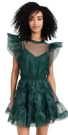 SIMKHAI Monique Ruffle Sleeve Mini Dress Emerald 12 at Shopbop