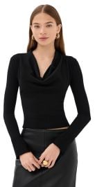 SIMKHAI Natia Cowl Neck Top Black M at Shopbop