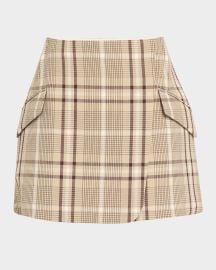 SIMKHAI Payton Plaid Wrap Skirt at Neiman Marcus