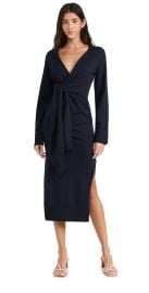 SIMKHAI Skyla Wrap Dress Midnight M at Shopbop
