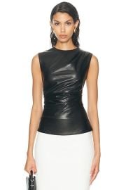 SIMKHAI Wynter Draped Top in Black FWRD at FWRD