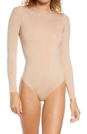 SKIMS Essential Long Sleeve Crewneck Bodysuit at Nordstrom