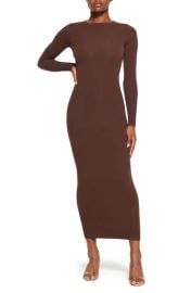 SKIMS Fits Everybody Long Sleeve Crewneck Dress at Nordstrom