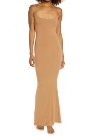 SKIMS Ribbed Long Slipdress in Marble Size 2 X at Nordstrom