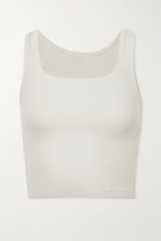 SKIMS Ribbed cotton-blend jersey tank - Bone NET-A-PORTER at Net a Porter