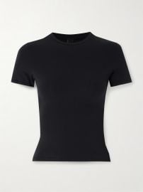 SKIMS Stretch-cotton jersey T-shirt - Soot at Net a Porter