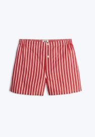 SLEEPY JONES Jasper Tailored Boxer in Red Breton Stripe Sleepy Jones at Sleepy Jones