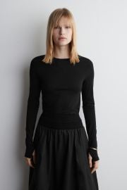 SLIM LIGHTWEIGHT LONG-SLEEVED TOP - BLACK COS at COS