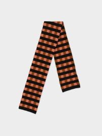 SMALL CHECK amp STRIPE SCARF PLASTER amp CUMIN BLACK STRIPE at Jo Gordon