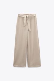 SOFT WIDE LEG PANTS - Mink   United States at Zara