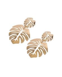 SOHI Womens Black Palm Leaf Drop Earrings - Macys at Macys