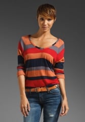 SPLENDID Barcelona Stripe Top in Terra Cotta - Stripes at Revolve